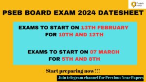 pseb datesheet  2024