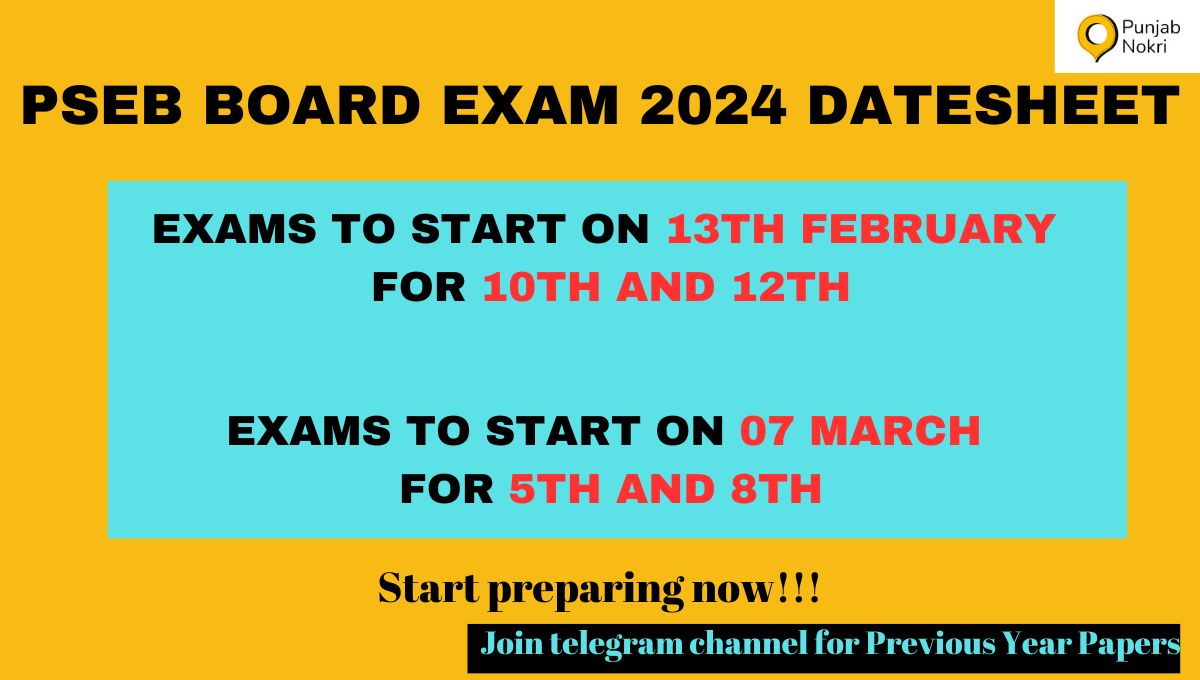 datesheet pseb 2024